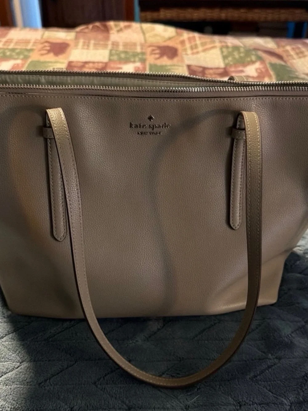 kate spade Pebbled Taupe Leather Tote